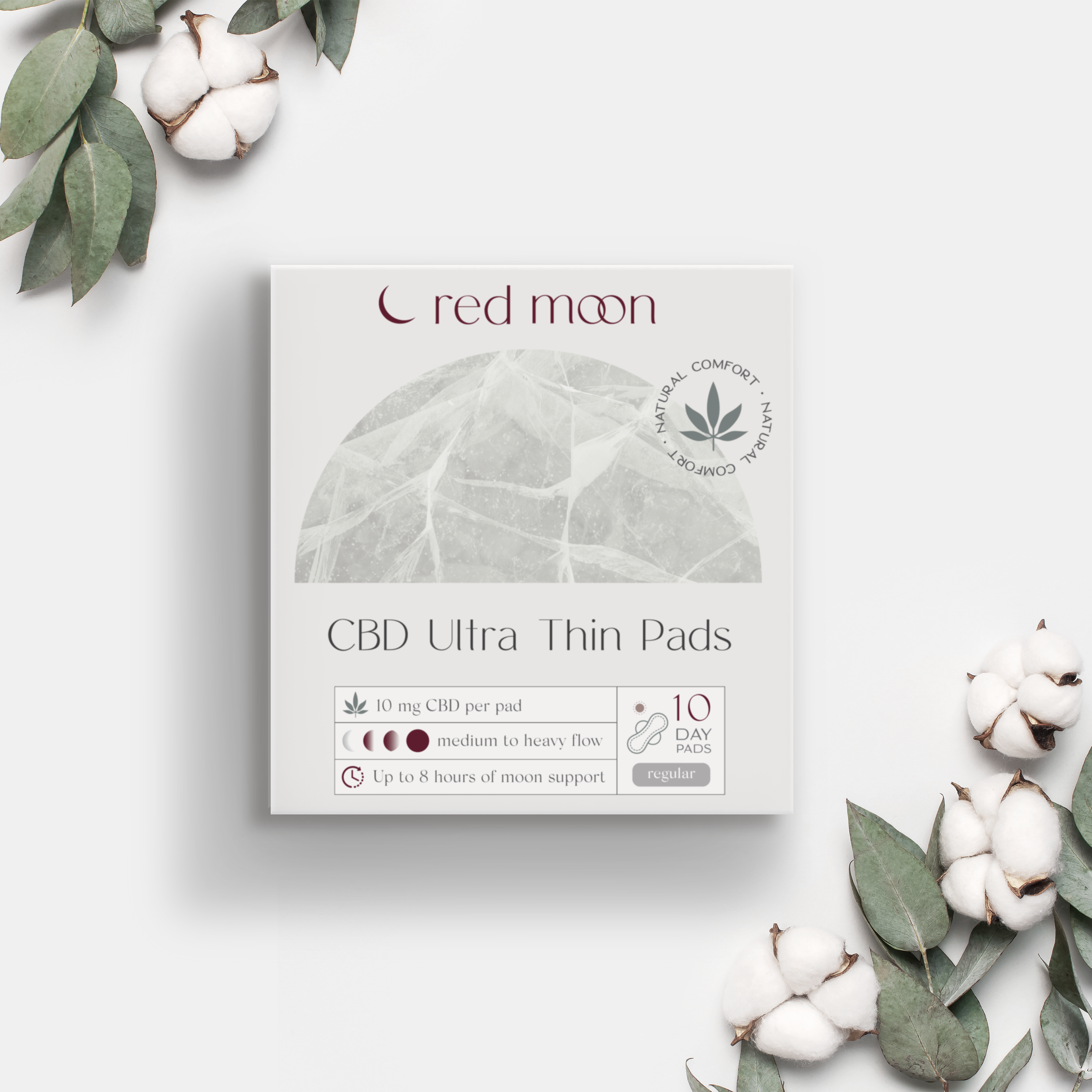 Red Moon  Organic Cotton Pads with Premium Grade CBD